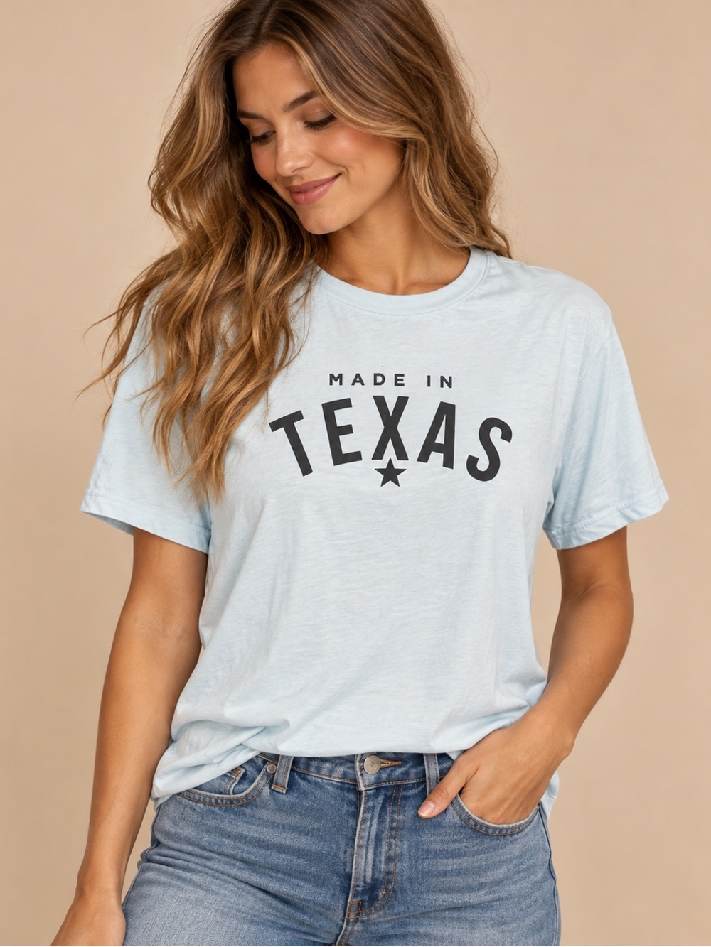 Made In Texas Light Blue Graphic T-Shirt Western Southern Tee XL